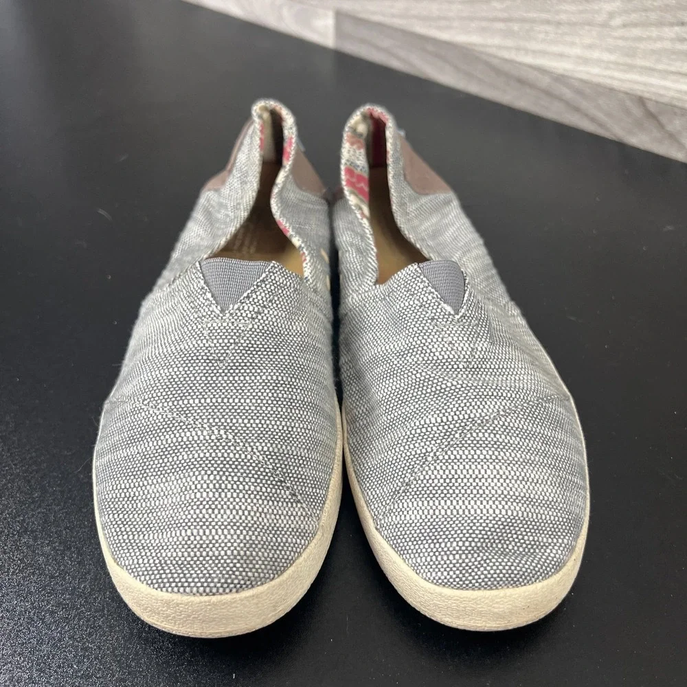 Toms Slip-On‎ Shoes Womens Size 8.5 Grayish Blue Textured Comfort Causal Beachy